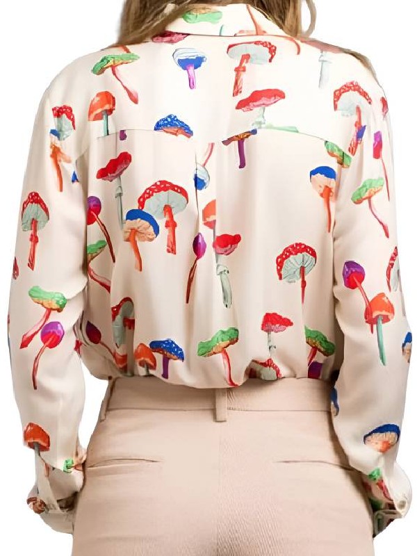 Top Chef Gail Simmons Mushroom Print Shirt