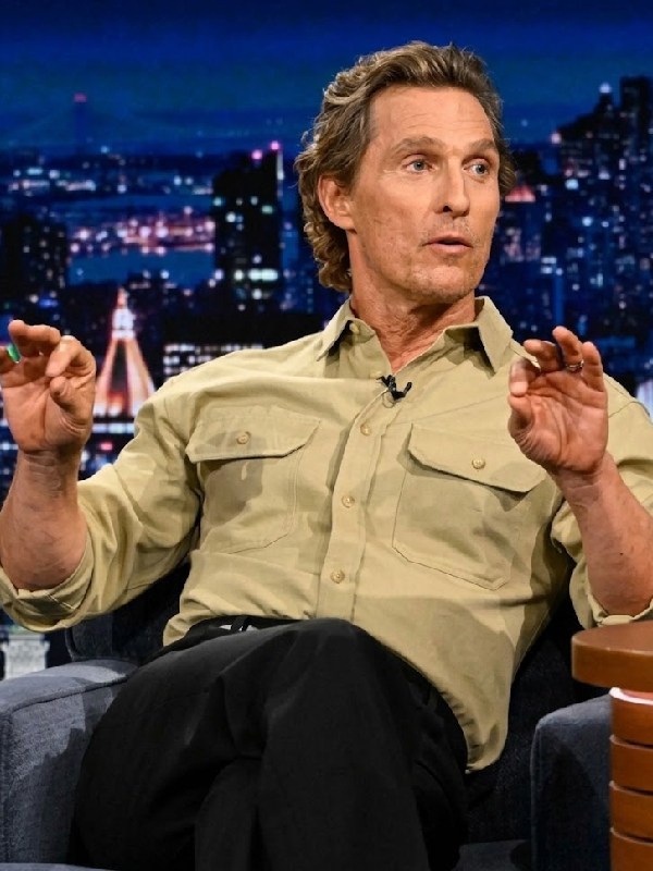 The Tonight Show Starring Jimmy Fallon Matthew McConaughey Khaki Shirt The Tonight Show Starring Jimmy Fallon Matthew McConaughey Shirt