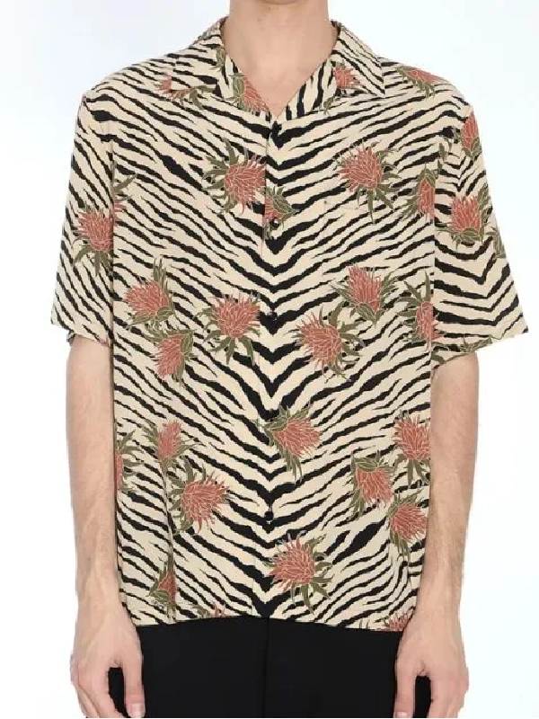 The Voice S27 Adam Levine Color Block Rose Print Shirt The Voice S27 Adam Levine Rose Print Shirt