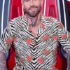 The Voice S27 Adam Levine Rose Print Shirt The Voice Adam Levine Color Block Rose Print Shirt