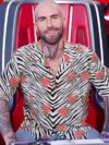 The Voice Adam Levine Color Block Rose Print Shirt